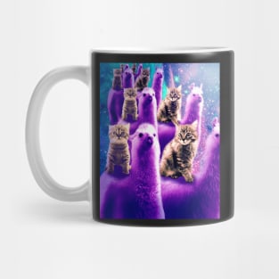 Outer Space Galaxy Kitty Cat Riding On Llama Mug